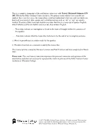 This Is a Complete Transcript of the Oral History Interview with Torrey Maynard Johnson (CN 285, T3) for the Billy Graham Center Archives