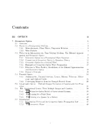 Geometric Optics 1 7.1 Overview