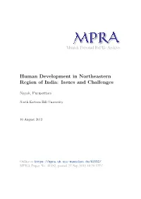 Human Development in Northeastern Region of India: Issues and Challenges