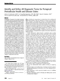 Identify and Define All Diagnostic Terms for Periapical/Periradicular