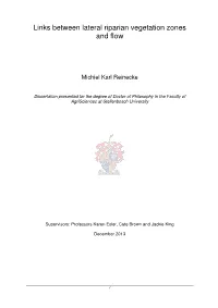 Links Between Lateral Riparian Vegetation Zones and Flow