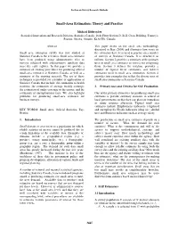 Small-Area Estimation: Theory and Practice