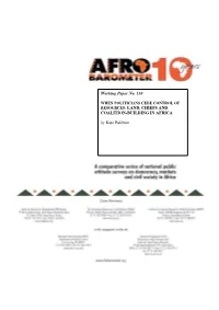 Working Paper No. 130 RESOURCES: LAND, CHIEFS and COALITION-BUILDING in AFRICA by Kate Baldwin