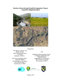 2011 – Northern Sierra Nevada Foothills Vegetation Mapping Report