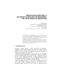 A Balanced Scorecard for Measuring the Value Added by Innovation