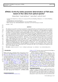 ATHOS: On-The-Fly Stellar Parameter Determination of FGK Stars Based