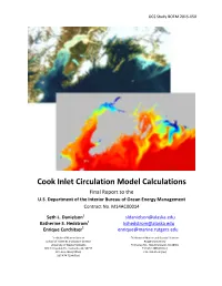 Cook Inlet Circulation Model Calculations Final Report to the U.S