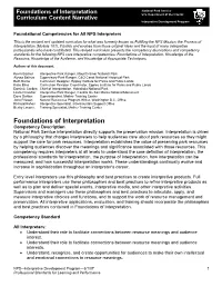 Foundations of Interpretation Curriculum Content Narrative