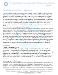 Normal Gastrointestinal Motility and Function Esophagus