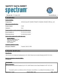 SDS for Appropriate Classifications