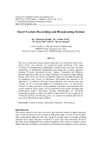 Smart Lecture Recording and Broadcasting System