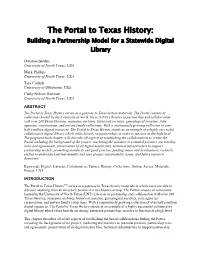 The Portal to Texas History: Building a Partnership Model for a Statewide Digital Library