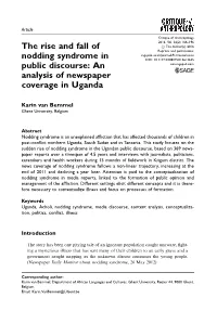 The Rise and Fall of Nodding Syndrome in Public Discourse: an Analysis Of