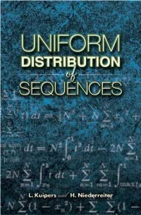 Uniform Distribution of Sequences