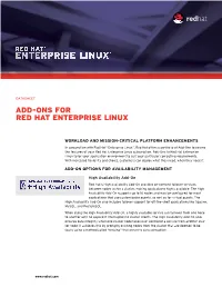 Add-Ons for Red Hat Enterprise Linux
