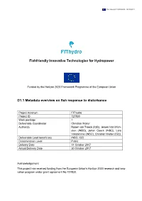 Fishfriendly Innovative Technologies for Hydropower D1.1 Metadata