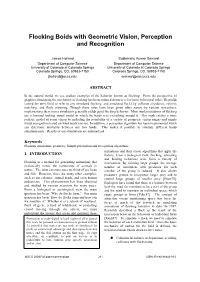 Flocking Boids with Geometric Vision, Perception and Recognition