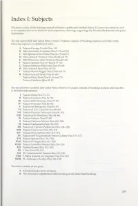 Index I: Subjects