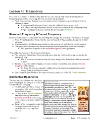Lesson 45: Resonance