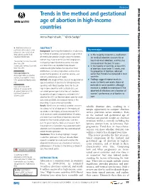 Trends in the Method and Gestational Age of Abortion in High-Income Countries