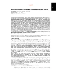 A Joint Point Interfaces for Safe and Flexible Decoupling of Aspects