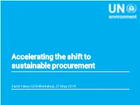 Accelerating the Shift to Sustainable Procurement