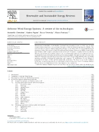 Airborne Wind Energy Systems a Review of the Technologies