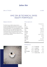Amc on Jb Technical Swiss Equity Portfolio