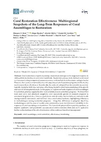 Coral Restoration Effectiveness: Multiregional Snapshots Of