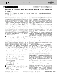 Coupling of Methanol and Carbon Monoxide Over H‐ZSM‐5 to Form
