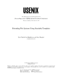 Extending File Systems Using Stackable Templates