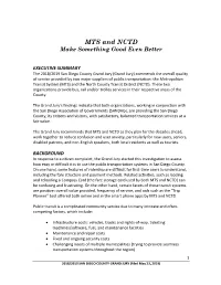 MTS and NCTD—Make Something Good Even