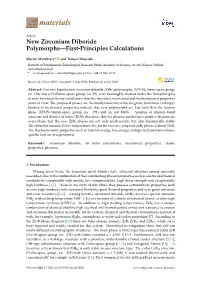 New Zirconium Diboride Polymorphs—First-Principles Calculations