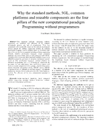 Why the Standard Methods, 5GL, Common Platforms and Reusable Components Are the Four Pillars of the New Computational Paradigm Programming Without Programmers