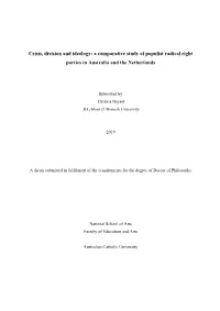 Crisis, Division and Ideology: a Comparative Study of Populist Radical Right Parties in Australia and the Netherlands