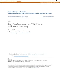 Early Confucian Concept of Yi