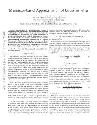 Memristor-Based Approximation of Gaussian Filter