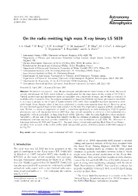 On the Radio Emitting High Mass X-Ray Binary LS 5039