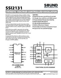 Ssi2131 Fatkeys™ Voltage Controlled Oscillator