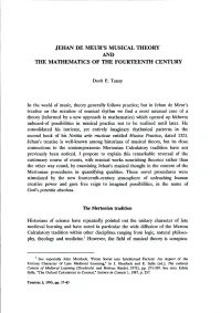 The Mathematics of the Fourteenth Century