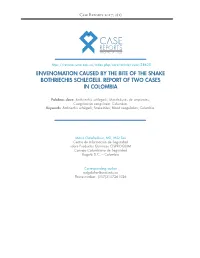 Envenomation Caused by the Bite of the Snake Bothriechis Schlegelii. Report of Two Cases in Colombia