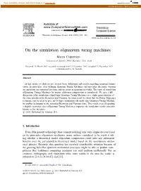 On the Simulation of Quantum Turing Machines