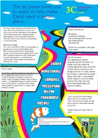 The 3C Panel Invite You to Apply to Help Make Canal Ward a Better Place