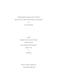 Bicultural Identity Integration at Work: Effects Of