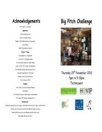 Big Pitch Event Programme
