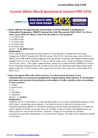 Current Affairs March Questions & Answers PDF 2018