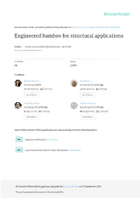 Engineered Bamboo for Structural Applications