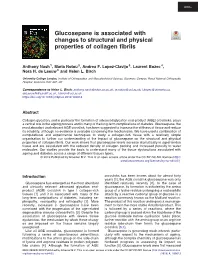 Glucosepane Is Associated with Changes to Structural and Physical Properties of Collagen Fibrils