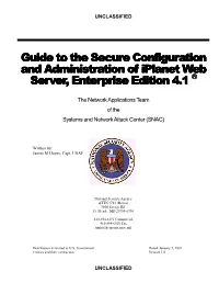 Guide to the Secure Configuration and Administration of Iplanet Web Server, Enterprise Edition 4.1