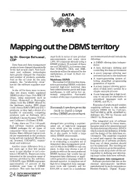 Mapping out the DBMS Territory